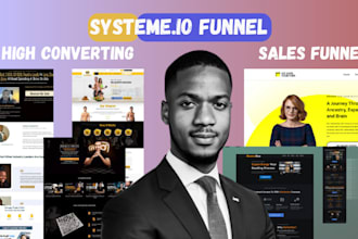 systeme io sales funnel, landing page design , systeme io funnels