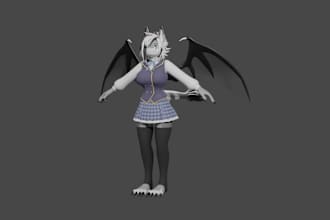 create custom vrchat avatar 3d model furry vrc avatar 3d character design