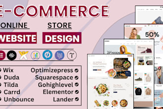 design ecommerce store with elementor, unbounce, instapage, optimizepress, carrd