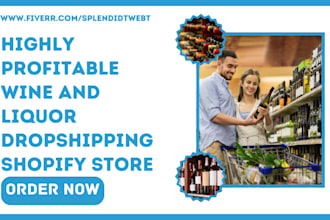 wine and liquor dropshipping shopify store website  amazon red wine listing