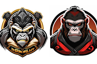make mascot gorilla logo and vector design
