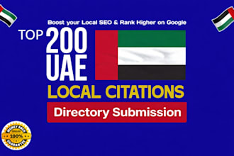 create 250 uae, dubai local citations and directory listings for local seo