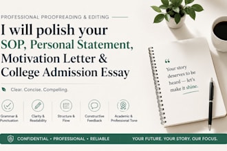 proofread and edit your personal statement, sop, or college admission essay