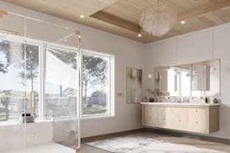 design your bathroom interior with 3d model and render