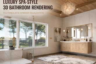 design bathroom and create photorealistic 3d renderings