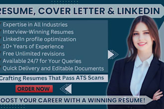 write professional resume writing services, cover letter, optimize linkedin