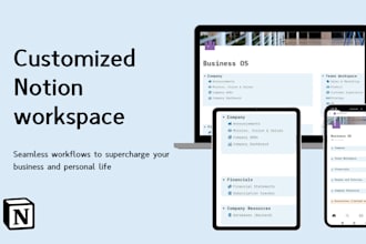 build custom notion workflows for business or personal use