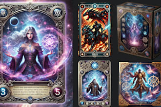 design tcg card template card mockup box ccg trading card game collectible card