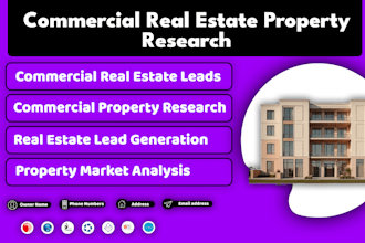 provide list building and research for commercial properties