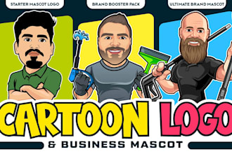 design a playful cartoon logo and business mascot with full rights