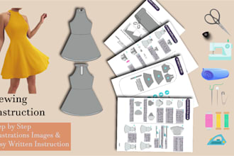 make an PDF guide with illustrated sewing instructions book