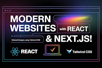 develop a modern website with react or next js tailwind CSS