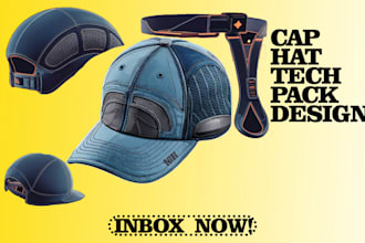 design hat cap shirt tech pack design artwork and mockup, create custom tattoo