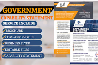 create government contract capability statement business plan for mbe, wosb, sba