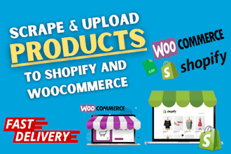 scrape and import products from woocommerce to shopify or shopify to woocommerce