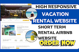 design vacation rental website short term rental booking website airbnb website