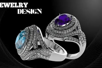 make unique 2d and 3d jewellery design pendant earrings necklace design ring