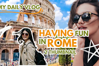 design catchy clickbait travel food vlog youtube thumbnail