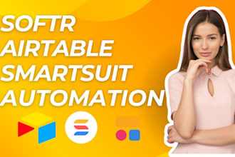 setup airtable database, create glide app, client portal, zapier, softr website