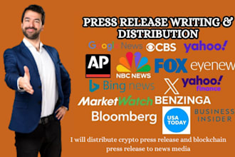 distribute crypto press release and blockchain press release to news media