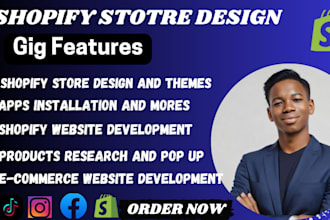 design and redesign shopify websites and stores focusing on website design