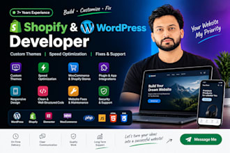 design a responsive wordpress website and shopify store