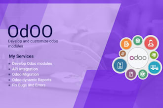 develop and customize odoo modules and API integration