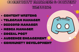 do telegram community manager promotion chatter comment writing development