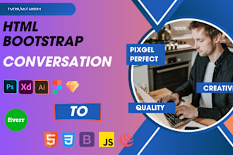 perfectly convert figma to html, xd to html, psd to html bootstrap