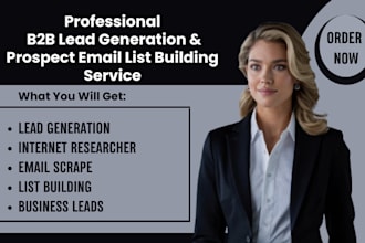 do b2b lead generation and build prospect email list, business emails sales lead