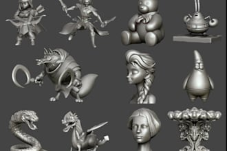 sculpt 3d printing model, stl file of toys, statue, figurine, action figure