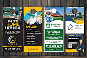 create door hanger, postcard, rack card, dl flyer, yard sign, leaflet design