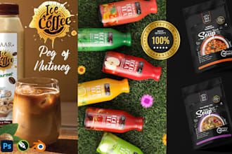 design a modern food and beverage product packaging label