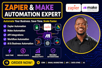 build zapier, make automation, workflow automation and integration