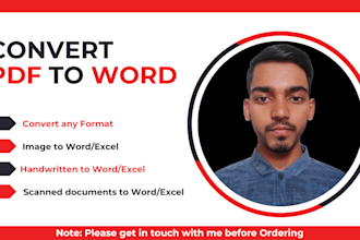 convert PDF to word, excel, image to word