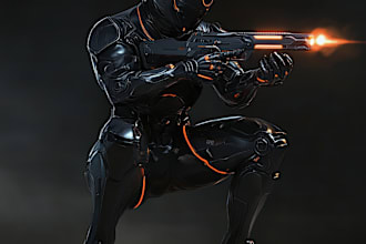 draw character design concept art for sci fi, cyberpunk