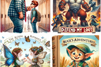 create a custom fantasy book cover art image for you