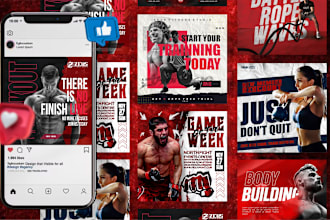 design attractive social media posts poster for gym fitness