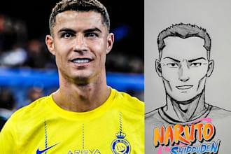 draw you in different anime and cartoon style