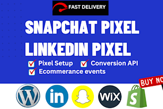 setup or fix snapchat and linkedin pixels and conversion api
