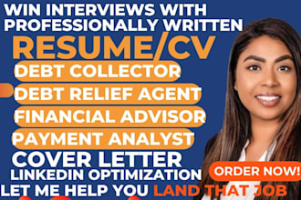 write debt collector resume, credit counselor, tax accountant cv, finance resume