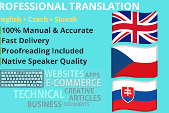 provide professional english, czech, and slovak translation