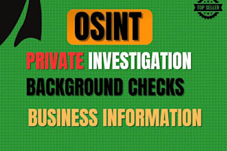be your private investigator on any target, detective and osint expert