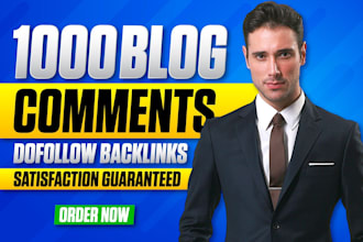 build 1000 unique dofollow blog comment high quality seo backlinks