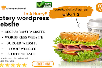 perfectly create professional food website, restaurant website, restaurant