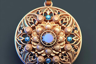 create realistic 3d jewelry pendant 3d cad 3d ring