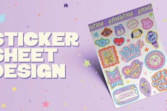 design a creative eye catching personalized sticker sheet