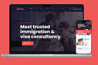 design immigration website visa consulting website with software booking system