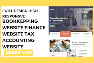 design responsive bookkeepers website finance  tax accounting website