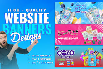 do shopify, amazon,  website banners covers sliders headers
